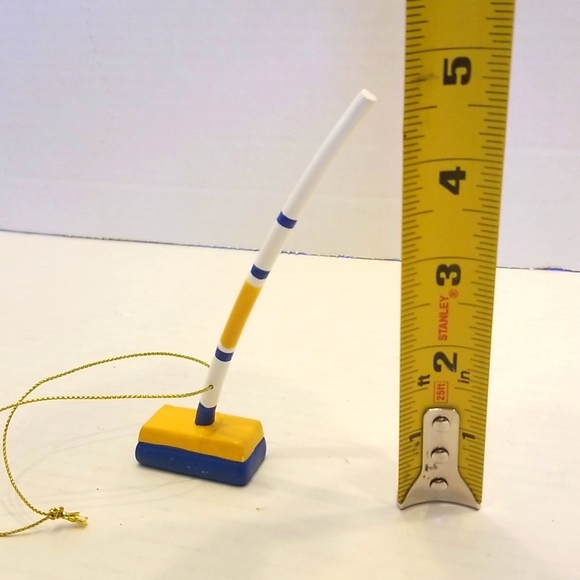 Curling Broom Christmas Ornament - Picture 3 of 3